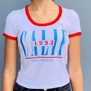 Cali white cropped tee
